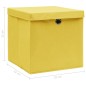vidaXL Aufbewahrungsboxen mit Deckeln 10 Stk. Gelb 32x32x32 cm Stoff vidaXL Aufbewahrungsboxen mit Deckeln 10 Stk. Gelb 32x32x32 cm Stoff
