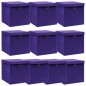 vidaXL Aufbewahrungsboxen mit Deckeln 10 Stk. Lila 32x32x32 cm Stoff vidaXL Aufbewahrungsboxen mit Deckeln 10 Stk. Lila 32x32x32 cm Stoff