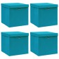 vidaXL Aufbewahrungsboxen mit Deckeln 4 Stk. Babyblau 32x32x32cm Stoff vidaXL Aufbewahrungsboxen mit Deckeln 4 Stk. Babyblau 32x32x32cm Stoff