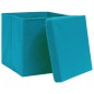 vidaXL Aufbewahrungsboxen mit Deckeln 4 Stk. Babyblau 32x32x32cm Stoff vidaXL Aufbewahrungsboxen mit Deckeln 4 Stk. Babyblau 32x32x32cm Stoff
