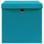 vidaXL Aufbewahrungsboxen mit Deckeln 4 Stk. Babyblau 32x32x32cm Stoff vidaXL Aufbewahrungsboxen mit Deckeln 4 Stk. Babyblau 32x32x32cm Stoff