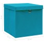 vidaXL Aufbewahrungsboxen mit Deckeln 4 Stk. Babyblau 32x32x32cm Stoff vidaXL Aufbewahrungsboxen mit Deckeln 4 Stk. Babyblau 32x32x32cm Stoff