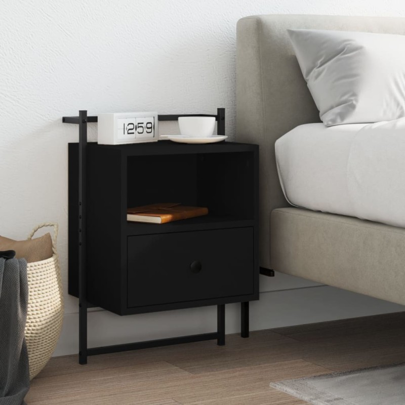 vidaXL Wand-Nachttisch Schwarz 40x30x61 cm Holzwerkstoff vidaXL Wand-Nachttisch Schwarz 40x30x61 cm Holzwerkstoff