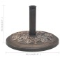 vidaXL Sonnenschirmständer Harz Rund Bronze 9 kg vidaXL Sonnenschirmständer Harz Rund Bronze 9 kg