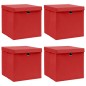 vidaXL Aufbewahrungsboxen mit Deckeln 4 Stk. Rot 32x32x32 cm Stoff vidaXL Aufbewahrungsboxen mit Deckeln 4 Stk. Rot 32x32x32 cm Stoff