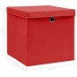 vidaXL Aufbewahrungsboxen mit Deckeln 10 Stk. Rot 32x32x32 cm Stoff vidaXL Aufbewahrungsboxen mit Deckeln 10 Stk. Rot 32x32x32 cm Stoff