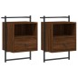 vidaXL Wand-Nachttische 2 Stk. Braun Eiche 40x30x61 cm Holzwerkstoff vidaXL Wand-Nachttische 2 Stk. Braun Eiche 40x30x61 cm Holzwerkstoff