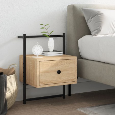 vidaXL Wand-Nachttisch Sonoma-Eiche 35x30x51 cm Holzwerkstoff