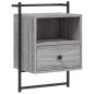 vidaXL Wand-Nachttisch Grau Sonoma 40x30x61 cm Holzwerkstoff vidaXL Wand-Nachttisch Grau Sonoma 40x30x61 cm Holzwerkstoff