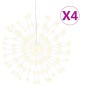 vidaXL Weihnachtsbeleuchtungen Feuerwerk 4 Stk. 140 LEDs Warmweiß 17cm vidaXL Weihnachtsbeleuchtungen Feuerwerk 4 Stk. 140 LEDs Warmweiß 17cm