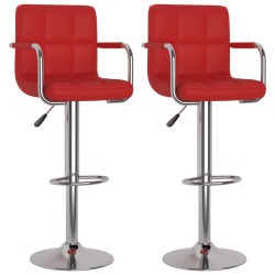 vidaXL Barhocker 2 Stk. Weinrot Kunstleder 
