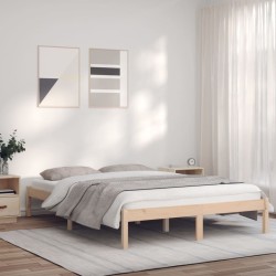 vidaXL Massivholzbett 135x190 cm Kiefer 4FT6 Double
