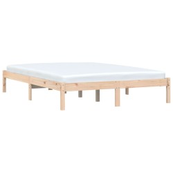 vidaXL Massivholzbett 135x190 cm Kiefer 4FT6 Double