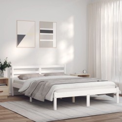 vidaXL Massivholzbett Weiß 120x190 cm Kiefer 4FT Small Double