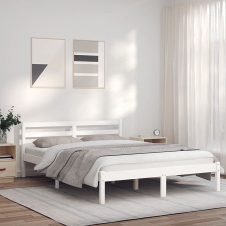 vidaXL Massivholzbett Weiß 120x190 cm Kiefer 4FT Small Double