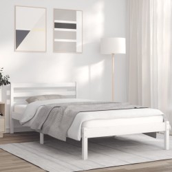 vidaXL Massivholzbett Weiß 75x190 cm Kiefer 2FT6 Small Single