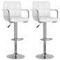 Barhocker 2 Stk. Weiß Kunstleder Barhocker 2 Stk. Weiß Kunstleder
