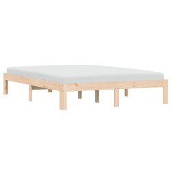 vidaXL Massivholzbett 135x190 cm Kiefer 4FT6 Double