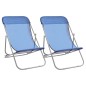 vidaXL Strandstühle 2 Stk. Blau Textilene & Pulverbeschichteter Stahl vidaXL Strandstühle 2 Stk. Blau Textilene & Pulverbeschichteter Stahl