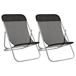 vidaXL Strandstühle 2 Stk. Textilene & Pulverbeschichteter Stahl