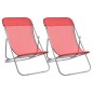 vidaXL Strandstühle 2 Stk. Rot Textilene & Pulverbeschichteter Stahl vidaXL Strandstühle 2 Stk. Rot Textilene & Pulverbeschichteter Stahl