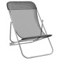 vidaXL Strandstühle 2 Stk. Grau Textilene & Pulverbeschichteter Stahl vidaXL Strandstühle 2 Stk. Grau Textilene & Pulverbeschichteter Stahl