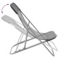 vidaXL Strandstühle 2 Stk. Grau Textilene & Pulverbeschichteter Stahl vidaXL Strandstühle 2 Stk. Grau Textilene & Pulverbeschichteter Stahl