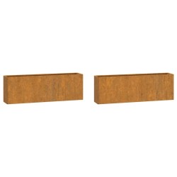 vidaXL Wand-Pflanzkübel 2 Stk. Rostig Cortenstahl 53x10x17 cm