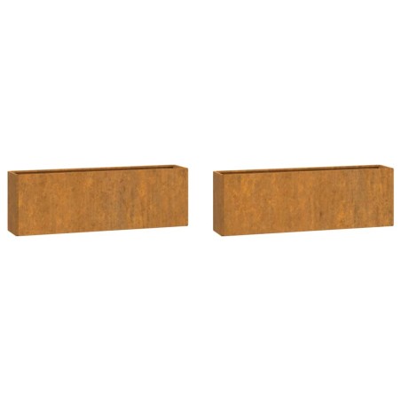 vidaXL Wand-Pflanzkübel 2 Stk. Rostig Cortenstahl 53x10x17 cm