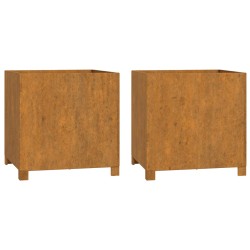 vidaXL Pflanzkübel mit Beinen 2 Stk. Rostig 49x47x50 cm Cortenstahl