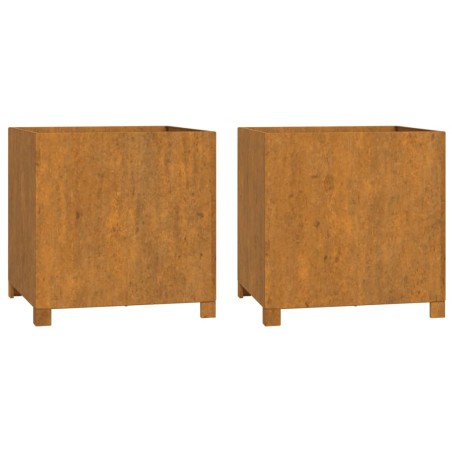 vidaXL Pflanzkübel mit Beinen 2 Stk. Rostig 49x47x50 cm Cortenstahl
