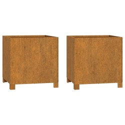 vidaXL Pflanzkübel mit Beinen 2 Stk. Rostig 42x40x43 cm Cortenstahl