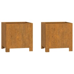 vidaXL Pflanzkübel mit Beinen 2 Stk. Rostig 32x30x33 cm Cortenstahl