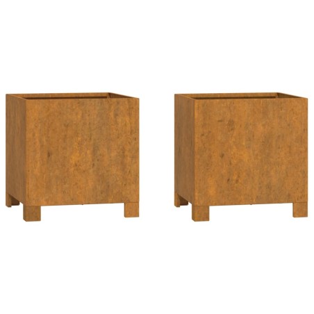 vidaXL Pflanzkübel mit Beinen 2 Stk. Rostig 32x30x33 cm Cortenstahl