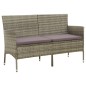 vidaXL Gartensofa 3-Sitzer mit Kissen Grau Poly Rattan vidaXL Gartensofa 3-Sitzer mit Kissen Grau Poly Rattan