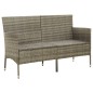 vidaXL Gartensofa 3-Sitzer mit Kissen Grau Poly Rattan vidaXL Gartensofa 3-Sitzer mit Kissen Grau Poly Rattan