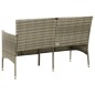 vidaXL Gartensofa 3-Sitzer mit Kissen Grau Poly Rattan vidaXL Gartensofa 3-Sitzer mit Kissen Grau Poly Rattan