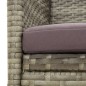 vidaXL Gartensofa 3-Sitzer mit Kissen Grau Poly Rattan vidaXL Gartensofa 3-Sitzer mit Kissen Grau Poly Rattan
