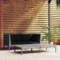 vidaXL 3-tlg. Garten-Lounge-Set Dunkelgrau Halbrundes Poly Rattan vidaXL 3-tlg. Garten-Lounge-Set Dunkelgrau Halbrundes Poly Rattan