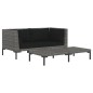 vidaXL 3-tlg. Garten-Lounge-Set Dunkelgrau Halbrundes Poly Rattan vidaXL 3-tlg. Garten-Lounge-Set Dunkelgrau Halbrundes Poly Rattan