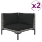 vidaXL 3-tlg. Garten-Lounge-Set Dunkelgrau Halbrundes Poly Rattan vidaXL 3-tlg. Garten-Lounge-Set Dunkelgrau Halbrundes Poly Rattan