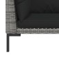 vidaXL 3-tlg. Garten-Lounge-Set Dunkelgrau Halbrundes Poly Rattan vidaXL 3-tlg. Garten-Lounge-Set Dunkelgrau Halbrundes Poly Rattan