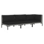 vidaXL 3-tlg. Garten-Lounge-Set Dunkelgrau Halbrundes Poly Rattan vidaXL 3-tlg. Garten-Lounge-Set Dunkelgrau Halbrundes Poly Rattan