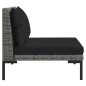 vidaXL 3-tlg. Garten-Lounge-Set Dunkelgrau Halbrundes Poly Rattan vidaXL 3-tlg. Garten-Lounge-Set Dunkelgrau Halbrundes Poly Rattan