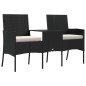 vidaXL 2-Sitzer-Gartensofa mit Teetisch Poly Rattan Schwarz vidaXL 2-Sitzer-Gartensofa mit Teetisch Poly Rattan Schwarz