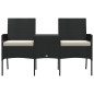 vidaXL 2-Sitzer-Gartensofa mit Teetisch Poly Rattan Schwarz vidaXL 2-Sitzer-Gartensofa mit Teetisch Poly Rattan Schwarz