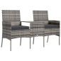 vidaXL 2-Sitzer-Gartensofa mit Teetisch Poly Rattan Anthrazit vidaXL 2-Sitzer-Gartensofa mit Teetisch Poly Rattan Anthrazit