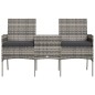vidaXL 2-Sitzer-Gartensofa mit Teetisch Poly Rattan Anthrazit vidaXL 2-Sitzer-Gartensofa mit Teetisch Poly Rattan Anthrazit