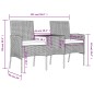 vidaXL 2-Sitzer-Gartensofa mit Teetisch Poly Rattan Anthrazit vidaXL 2-Sitzer-Gartensofa mit Teetisch Poly Rattan Anthrazit
