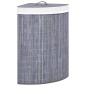 vidaXL Eck-Wäschekorb Bambus Grau 60 L vidaXL Eck-Wäschekorb Bambus Grau 60 L